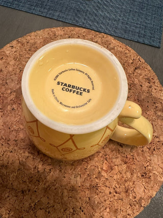 Starbucks 2004 Yellow 12oz Geometric Mug MTS