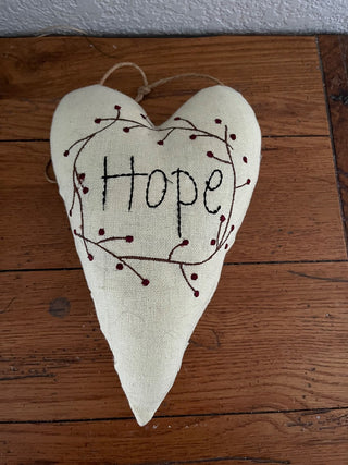 Fabric Hope Heart  Shape Hanging Decor RCD
