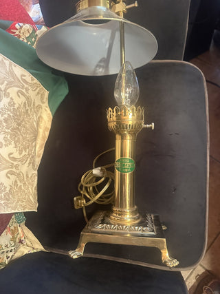 Vintage Brass Orient Express Table Lamp Clawfoot Base #47 VV MTS