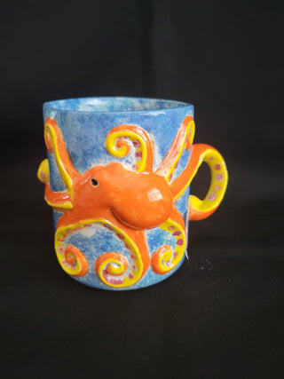 Octopus Coffee Mug by Angelo's Pottery Studio RCD