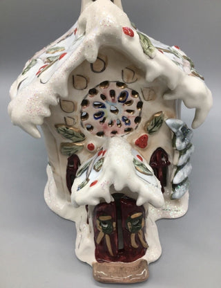 Blue Sky Clayworks Christmas Silent Night Church Tea Light candle holder 13" #62 VV MTS|126938