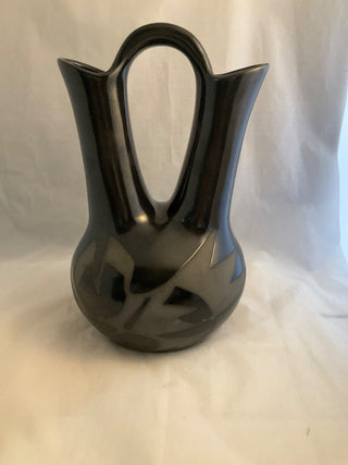 Large black signed wedding vase RCD