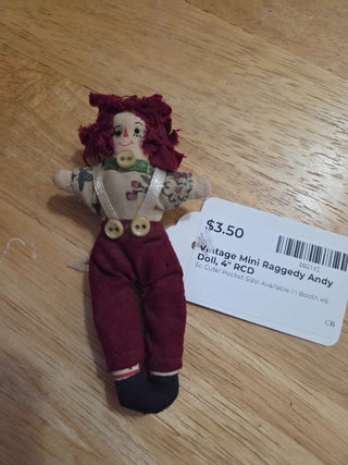 Vintage Mini Raggedy Andy Doll, 4" RCD|132531