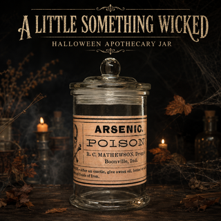 Halloween Arsenic Poison Jar – Vintage Skull & Crossbones Apothecary Jar, Glass Lid