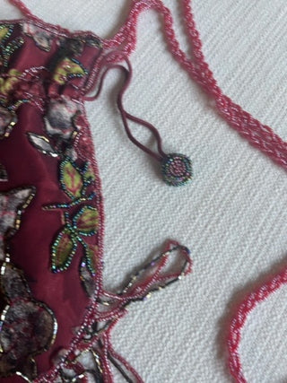 Beaded  draw string evening bag