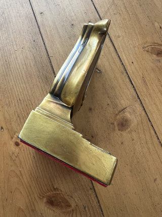 Vtg. Brass bookend Lyre MTS