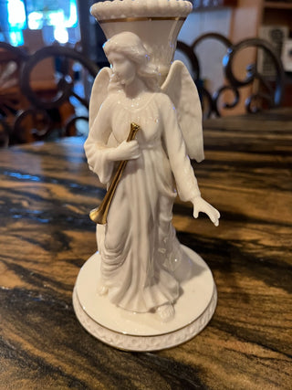 Lenox Porcelain Angel W/Horn Taper Candle Holder (each). RSV|128613