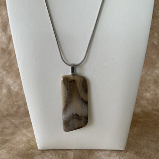 petrified wood necklace , 20" RSV