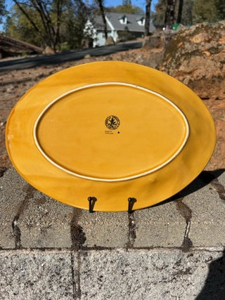 AS IS KW 15.25” Bordallo Pinheiro Oval Serving Platter Grape Amber (gold/yellow)