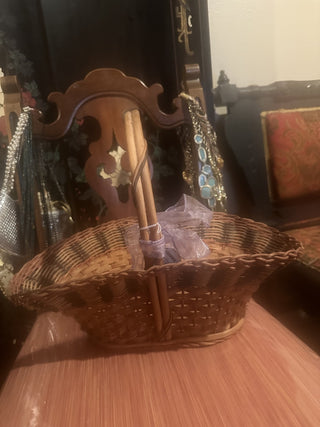 Vtg Wicker Patriotic Basket Gathering Herb Egg Basket #62 VV MTS|88167