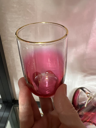 BLENDO Cranberry Ombre Pitcher & 6 glasses|53478