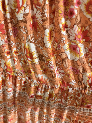 Women's Large Hawaiian Floral Print Off Shoulder Maxi Dress RCD|158802