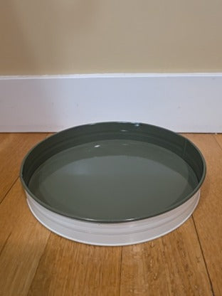 RF Green & White 12" Painted Metal Tray