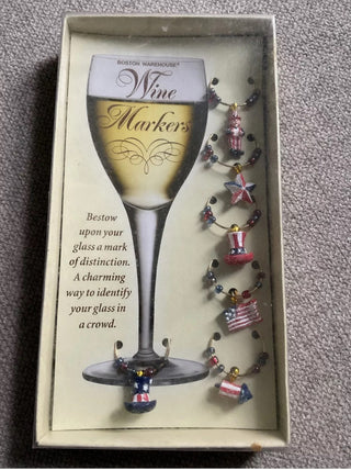 Wine Glass Charms 6 Fourth of July Theme Wine Markers #62 VV MTS