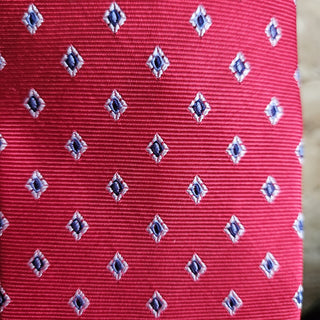 Men's - Tie Shop - Vintage Geometric/Diamond Red Necktie (BRI) - MTS|143147
