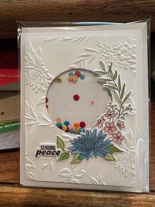 Sympathy:  "Sending Peace..."  shaker card mh RCD