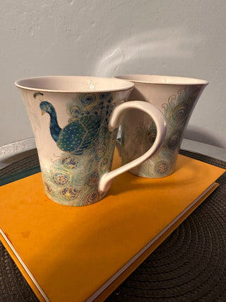 Mug SET 2 Peacock Garden 4.25" MUG MTS