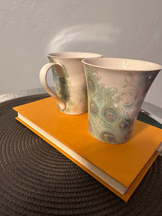 Mug SET 2 Peacock Garden 4.25" MUG MTS