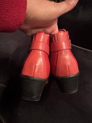 New Y2K Red Leather Booties Earth Origins Size 8 #63 VV MTS