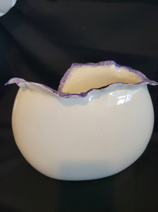 Hobbyist Ruffled Vase w/Butterfly & Flower, Signed RCD|99365