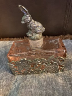 Vintage perfume bottle  with rabbit stopper