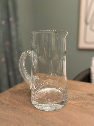 Glass etched pitcher|53303