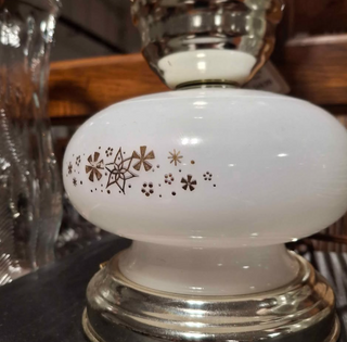 Mid-Century MCM Atomic Milk Glass Table Lamp MTS *
