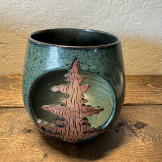 Handmade Art Pottery Openwork Tree Luminary MTS|145598