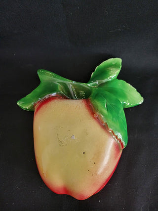 Vintage 7" Chalk Ware Apple Wall Plaque RCD