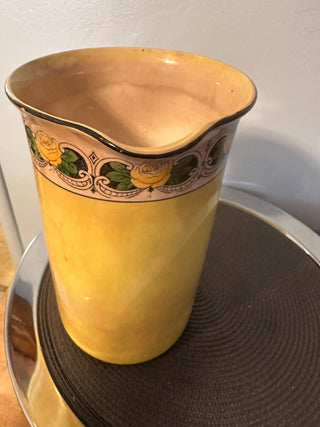 Pitcher Patina Yellow 11 inch Vintage 1950's MTS|102126
