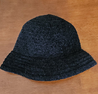 Blk Knit Bucket Hat, vintage, RSV