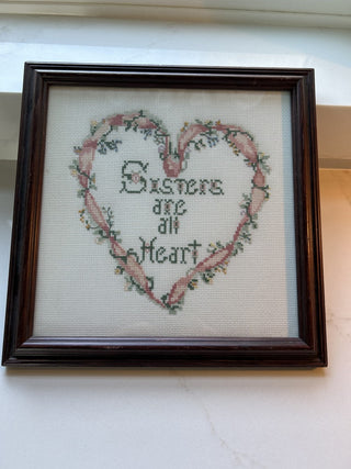 "Sisters are all Heart" counted cross stitch-RSV