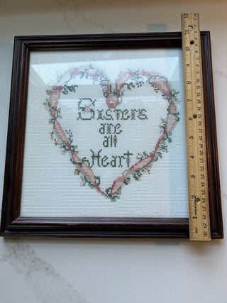 "Sisters are all Heart" counted cross stitch-RSV
