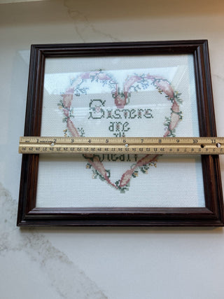 "Sisters are all Heart" counted cross stitch-RSV