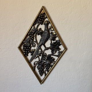Vtg Burwood Industries Bird/Grapevine Wall Plaque MTS|103024
