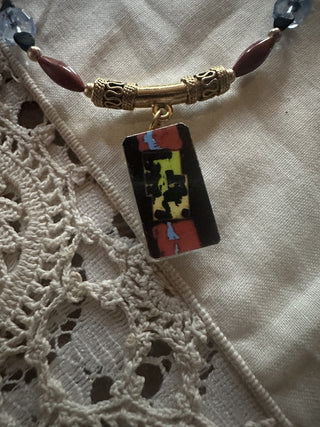 Long Semi Precious Artistic from the MOMO necklace #62 VV MTS