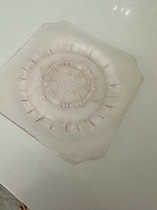 Pink Depression Glass Dessert Plate MTS