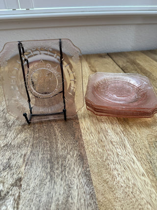 Pink Depression Glass Dessert Plate MTS