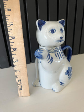 Blue and white cat pitcher RSV|96820