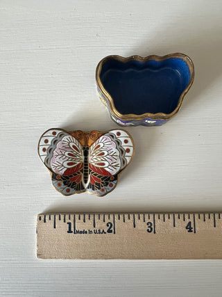 Cloisonné Butterfly enamel trinket box RSV|105399