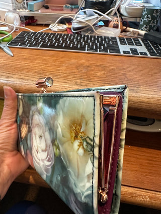 Ted Baker Mawson Shadow Flora Matinee Leather wallet 7" x 4" rcd|68594