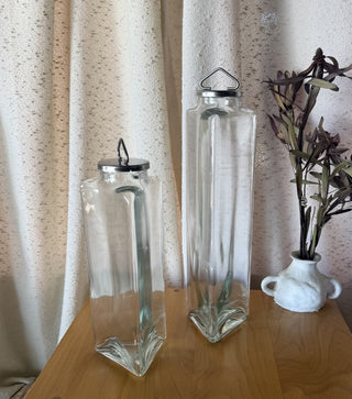 Triangular Glass Bottle Pair (as-is) (LZD - RSV)|108560