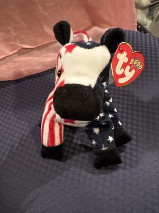 Beanie Baby "Lefty 2000" patriotic donkey. #SM RCD|80781