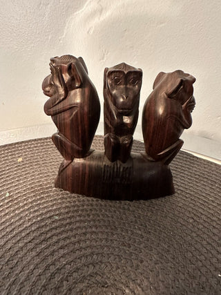 Hear See Speak Wood Carved Monkeys  MTS|83774