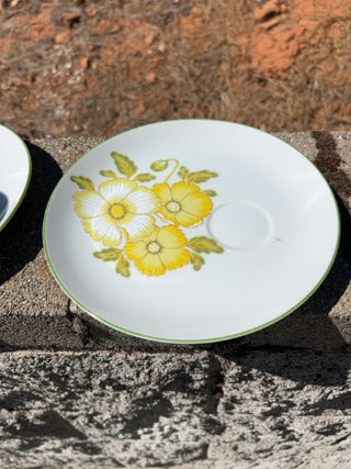 6 Piece vintage Woolworth snack set 1970’s floral design with box