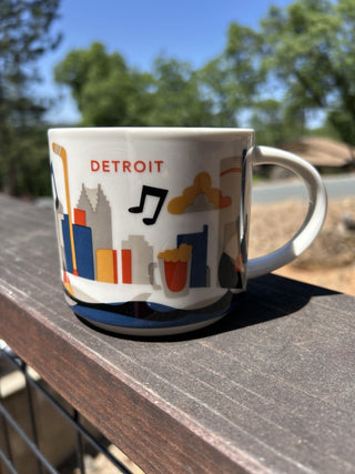 12F Starbucks Detroit Michigan 'You Are Here' 14 oz Coffee Mug Cup 2017 MTS|67987