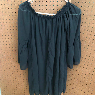 Black Flowy Off-the-Shoulder Top