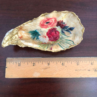 Cream Floral Oyster Trinket Dish 5in RV