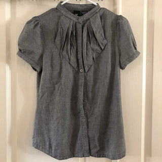 Grey Button-Up Blouse