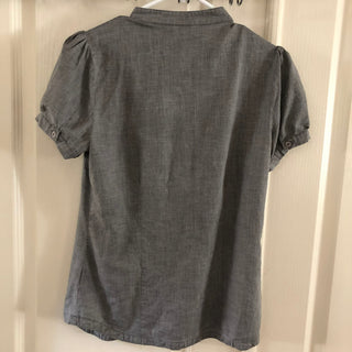 Grey Button-Up Blouse